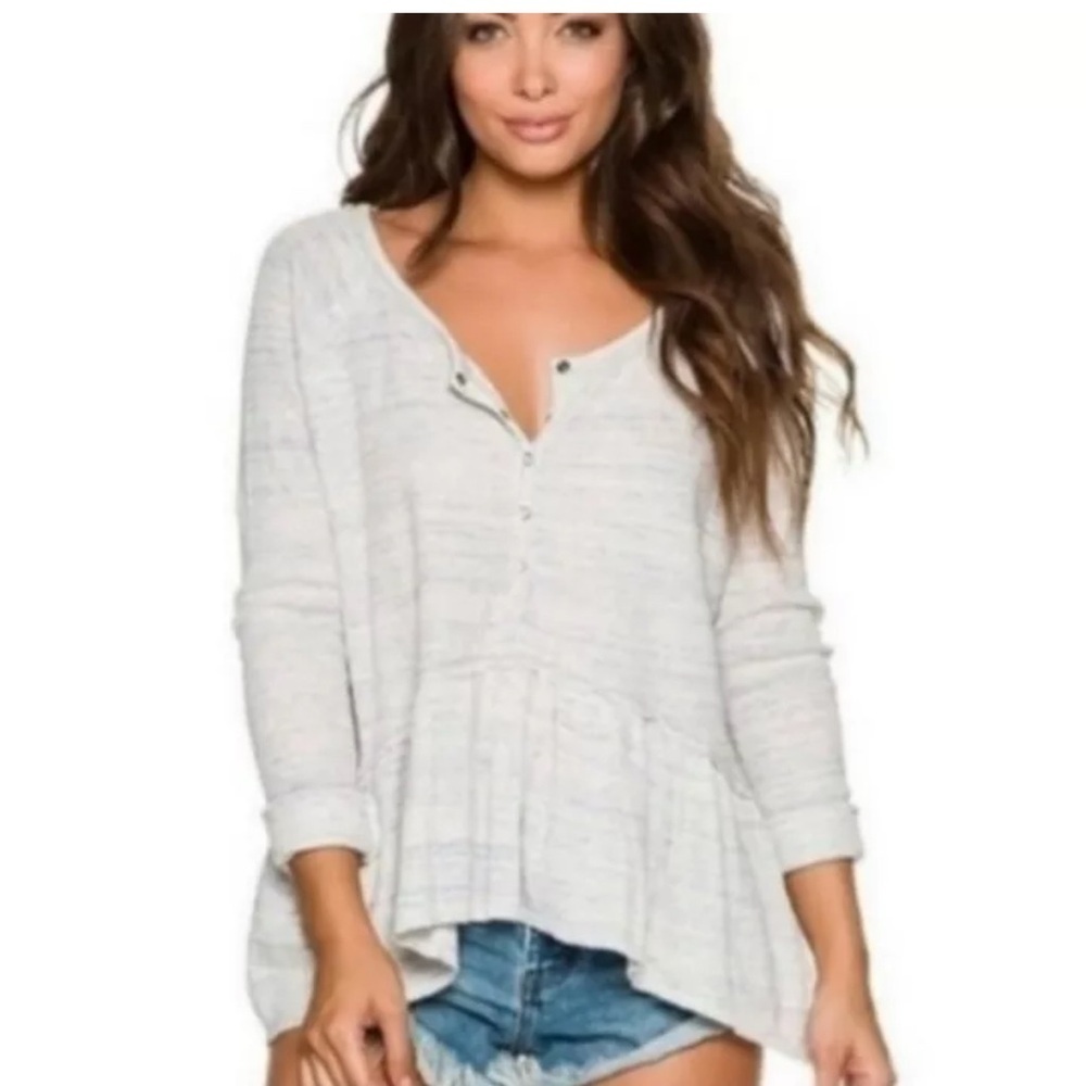 We The Free People Coastline Waffle Thermal Peplum